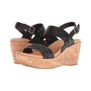 NWOT Kork Ease Austin Braid Full Grain Wedge Sandal
